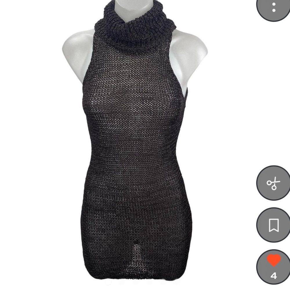 Paloma Wool: black knit semi sheer mini dress